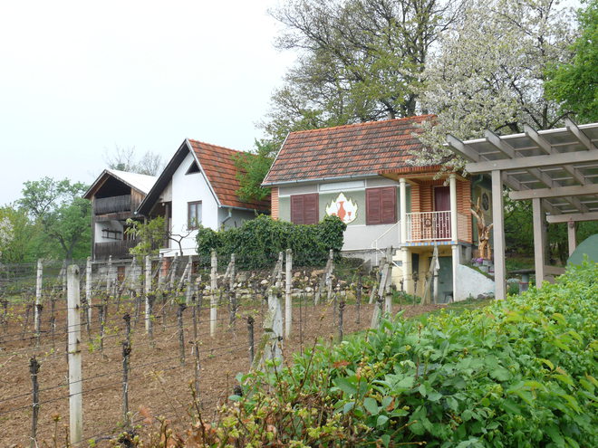 A group of winegrower’s houses from the 1970s on the north-eastern border of the Nitra part of the Ladice vineyards