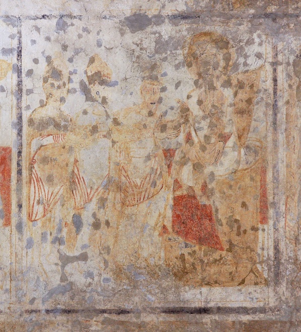 Severná stena Kostola sv. Juraja, stredný pás, pole S9, Klaňanie