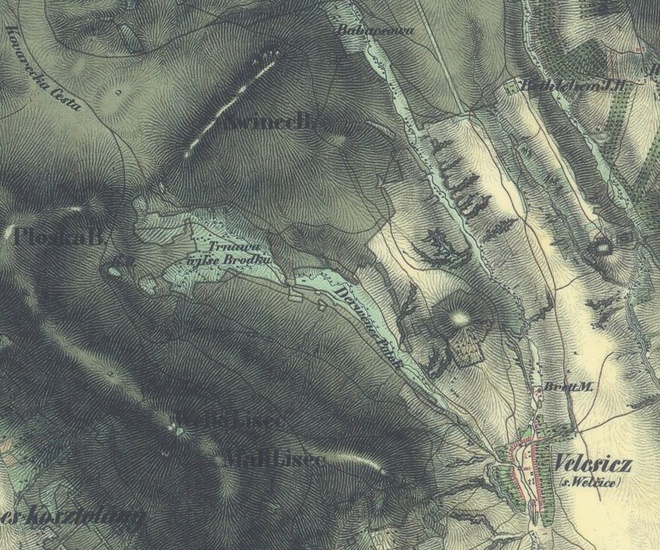 Výrobný areál v najbližšom okolí studničky je na druhom vojenskom mapovaní z roku 1843 označený skratkou K.O. (Kalk Offen – vápenná pec/vápenka)