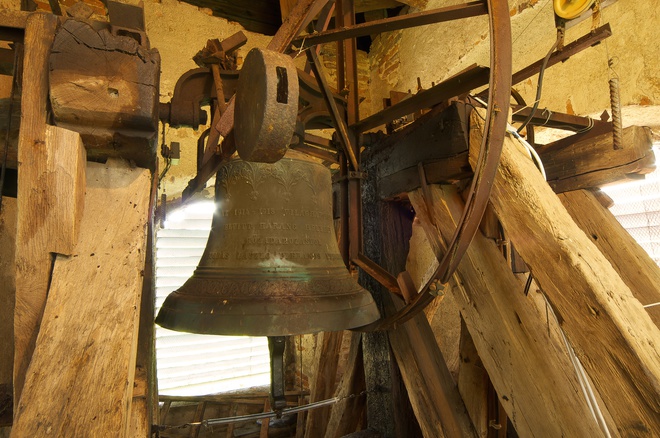 Bell in the tower of the All Saints’ Church donated by the Fischer brothers in 1922