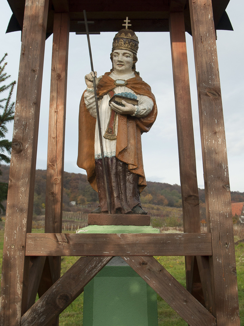 Statue of St Urban in the Tekov part of the Ladice vineyards 