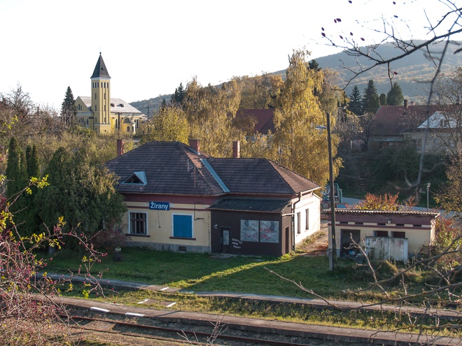 Main building of the railway station in Žirany 